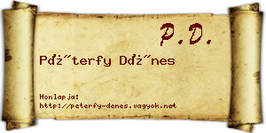 Péterfy Dénes névjegykártya