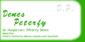 denes peterfy business card