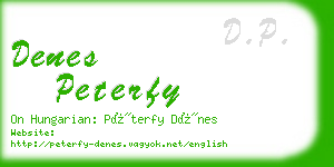 denes peterfy business card